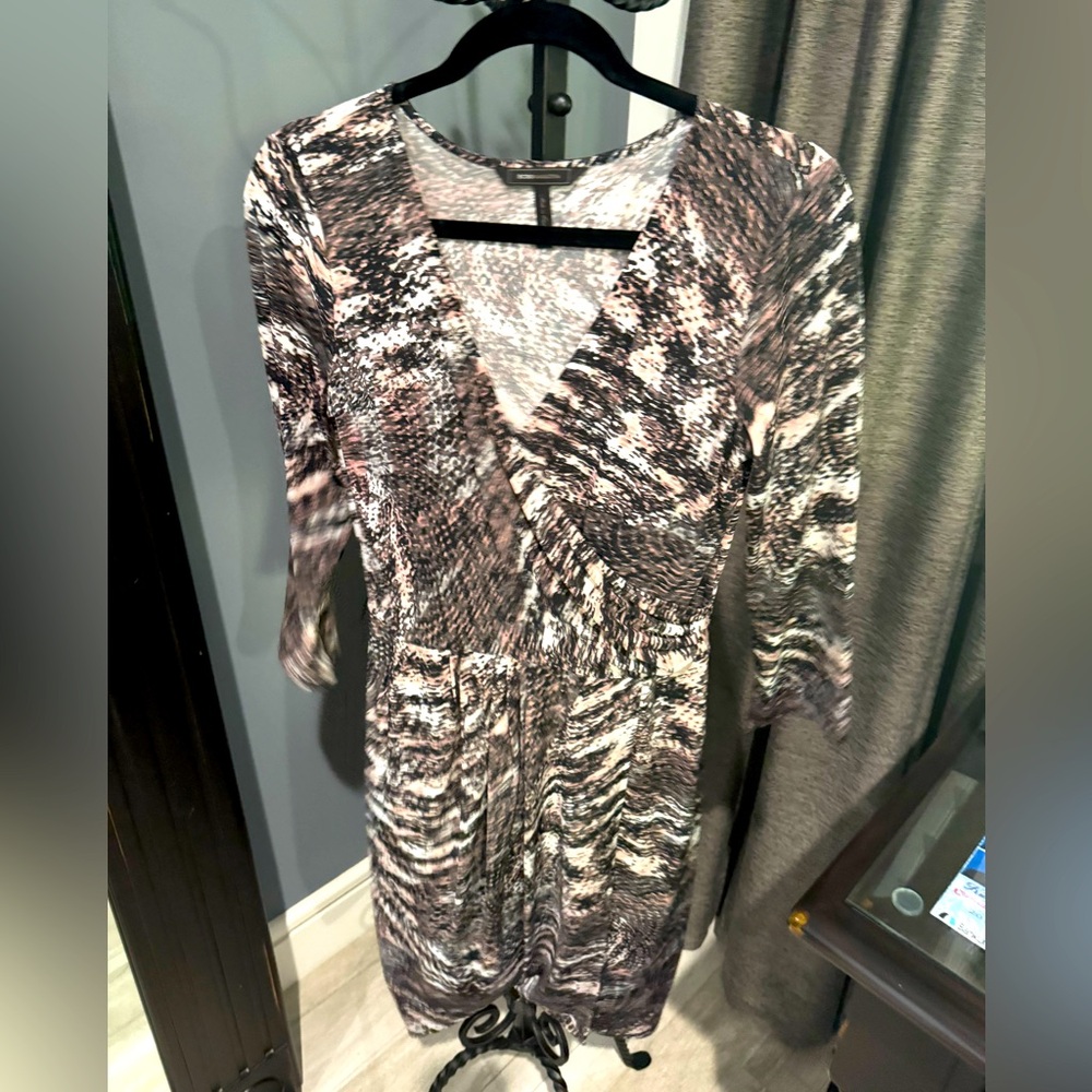 BCBGMaxAzria Long Sleeve Dress - Black and White